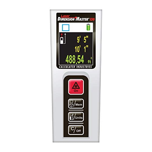 Calculated Industries 3356 Laser Dimension Master 130 Compact Digital Distance Measurer with 130-foot Range and Bright Color Display for Real Estate and Interior Design Pros