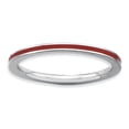 thumbnail image 1 of Sterling Silver Stackable Expressions Red Enameled 1.5mm Ring Size 7, 1 of 3