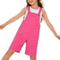 thumbnail image 2 of Mercatoo Little Girls Boys Twill Shortalls Toddler Kids Summer Bib Overall Shorts Straight Leg Loose Fit Cotton Short Overalls Rompe𝐫, 2 of 7