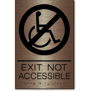

Exit Not Accessible Sign-Copper / Black(1 Unit)