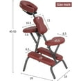 thumbnail image 7 of Foldable Massage Chair Adjustable Tattoo Chair Spa Chair Portable Therapy Chair w/Free Carry Case& Face Cradle, Burgundy, 7 of 7