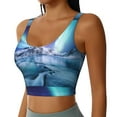 thumbnail image 2 of Fotbe Night At Lake Aurora 1 Pattern Womens' Sports Bra Longline Wirefree Padded with Medium Support Sports Moisture-Wicking Workou Vest,Tank Top-, 2 of 7