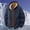 Dark Blue, variant on GrmtClth Winter Mens Jacket Fleece Sherpa Lined Zip Up Hoodie Fuzzy Drawstring Hooded Jackets Coat Loose Fit Thermal Jackets with Zipper Pocket Black M