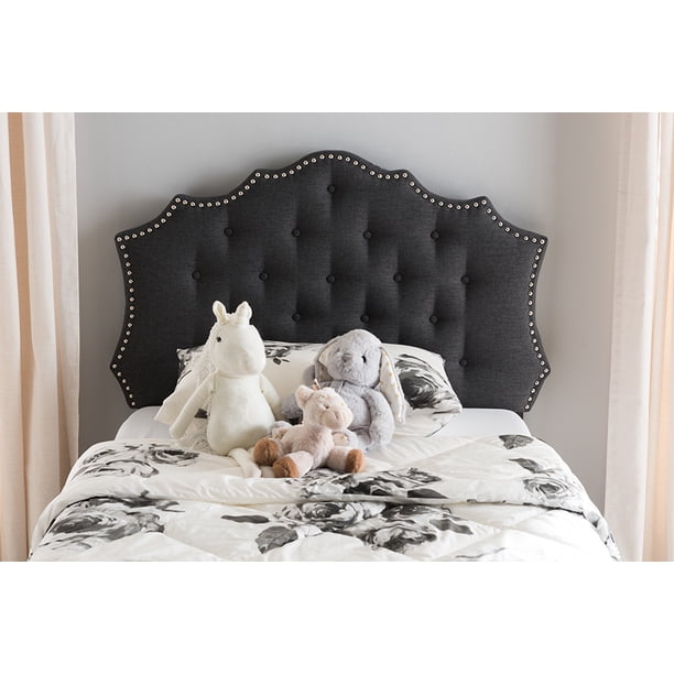 Baxton Studio Aurora Modern and Contemporary Dark Grey Fabric Twin Size