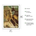thumbnail image 2 of Bangkok Thailand - Golden Kinnara - The Temple of Emerald Buddha - Lufthansa German Airlines - Vintage Airline Travel Poster - Fine Art Rolled Canvas Print 27in x 40in, 2 of 4
