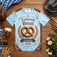 thumbnail image 2 of Bibifish Mens T Shirts Short Sleeve Crew Neck Pretzel Oktoberfest Print Tees German Festival Vintage Casual Daily Tops, 2 of 4