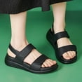 thumbnail image 4 of Womens Sandals Comfortable Footbed Arch Support Walking Shoes 2026 Summer Trendy Slingback Platform Flat Shoes Black Size 6, 4 of 7
