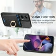 thumbnail image 4 of Case Designed for Motorola Moto G Stylus 5G 2024, Classic Business Anti-falling Detachable Magnetic Card Holder Bag Support Car Magnetic Mount with Finger Ring Kicktand Phone Case Cover - Black, 4 of 7