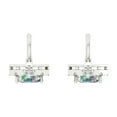 thumbnail image 4 of 5.8072 ct Lever-Back Drop Dangle Earrings for Women | 7.5X5.5mm Emerald Cut Blue Moissanite | 18K White Gold, 4 of 5