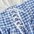 thumbnail image 6 of KICILVS Medieval Dress for Women Color Block Corset Lace Up Front Vintage Gingham Peasant Dress Halloween Party Festive Outfit, 6 of 6