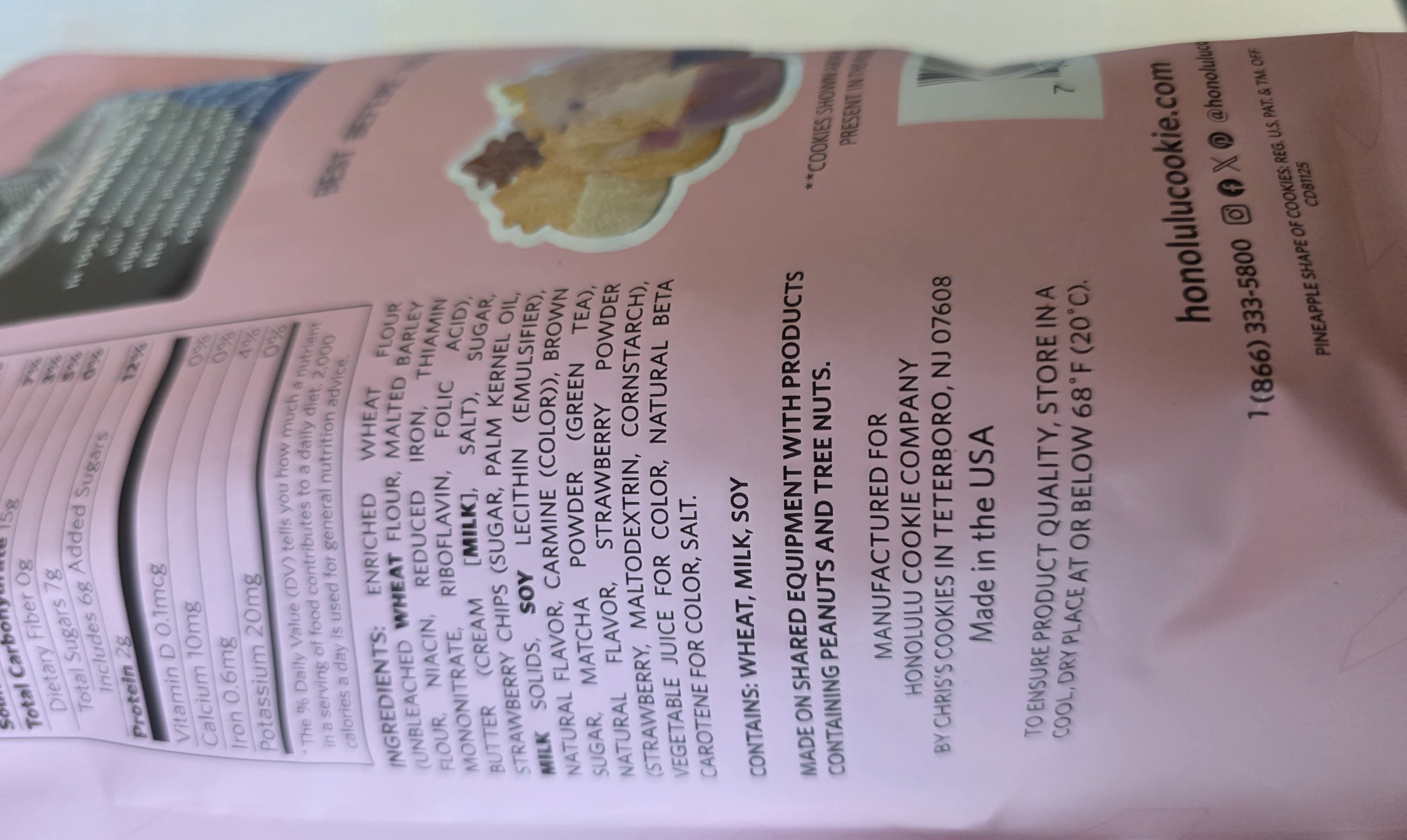 [Pack of 2] Honolulu Cookie MiniBites Strawberry Matcha Shortbread Cookies, 16 oz (454g)