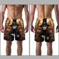 thumbnail image 3 of luoweisi Men's Beach Shorts Quick Dry Swim Trunks with Mesh Lining Halloween Scarecrow M, 3 of 5