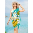 thumbnail image 4 of HAPPY BAY Women's Bikini Skirt Sarong Swimwear Cover up Bathing suit Summer Wraps Swimsuit Beach Wrap Coverups for Women One Size White Floral, Turquoise, 4 of 5