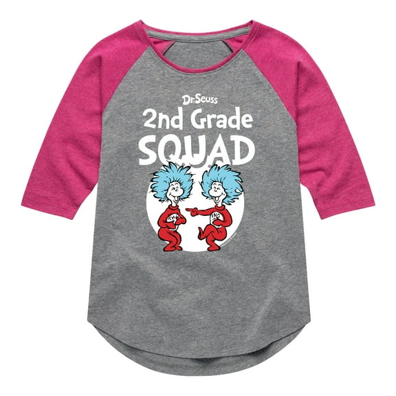 Dr. Seuss - 2nd Grade Squad - Youth Girls Raglan Graphic T-Shirt
