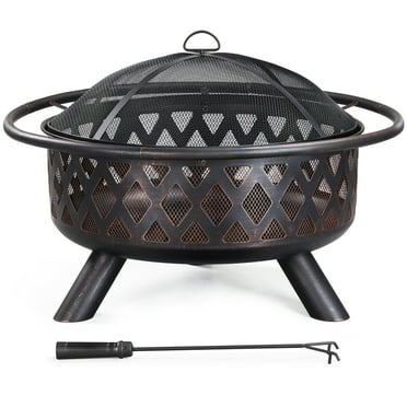 Renwick 36" Round Metal Finish Iron Fire Pit