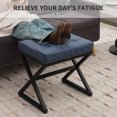 thumbnail image 6 of Modern Tufted Metal Legs Accent Stool, Blue, 6 of 8
