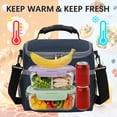 thumbnail image 2 of GYEUKHAM Double Layer Cooler Insulated Lunch Bag Adult Lunch Box Large Tote Bag for Men, Women, With Adjustable Strap,Front Pocket and Dual Large Mesh Side Pockets,Cyan, 2 of 8