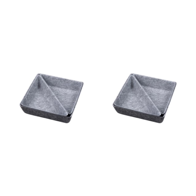 Inteprter Home Hotel Fieltro Llaves Cintas Teléfono Reloj Caja de almacenamiento Cajón Gabinete Bolígrafos Mandos a distancia Organizador gris oscuro gris claro 2piezas