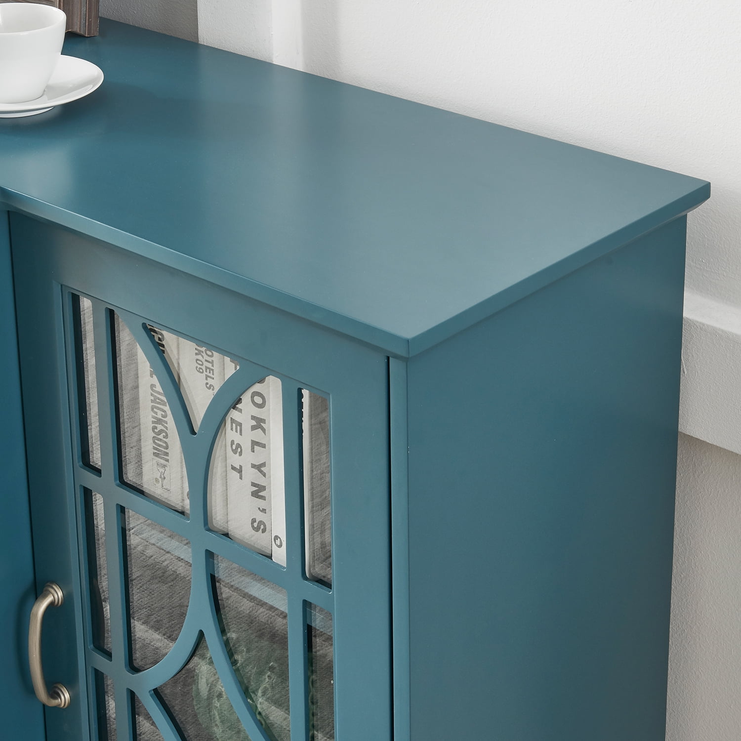 GIA Design Group 4 Door Tier Modern Sideboard Buffet Stand for Storage, 63 inch, Blue