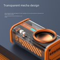 thumbnail image 2 of Altavoz Bluetooth con cañón de acero pequeño y transparente, subwoofer con sonido y ritmo de luz, serie TWS, Bluetooth 5.0, altavoz pequeño creativo, 2 of 3