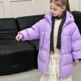 thumbnail image 4 of Cethrio Girls Puffer Jackets, Windproof Mid-length Warm Zip up Winter Coats with Hood Purple Size 10-12, 4 of 6