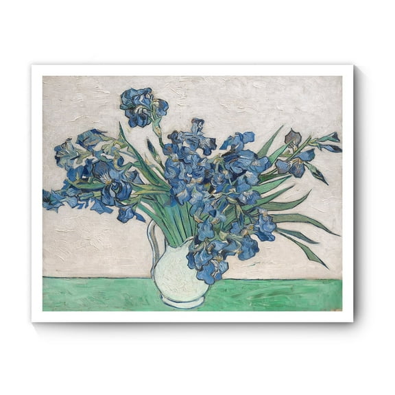 Irises 1890 Canvas Prints of Vincent Van Gogh Famous Oil Paintings Reproduction, Framed Floral Wall Art, 8" X 10"