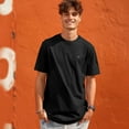 thumbnail image 4 of Dalix Lil Smile Heavyweight Soft Tee Short Sleeve Cotton Shirt Mens in Black S Small, 4 of 5