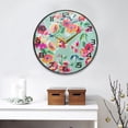 thumbnail image 4 of Splendid Flowers Wall Clock, 9.5 Inch Round Wall Clock, Acrylic Wall Clock for Bedroom, Living Room, Office Home Decor, 4 of 7