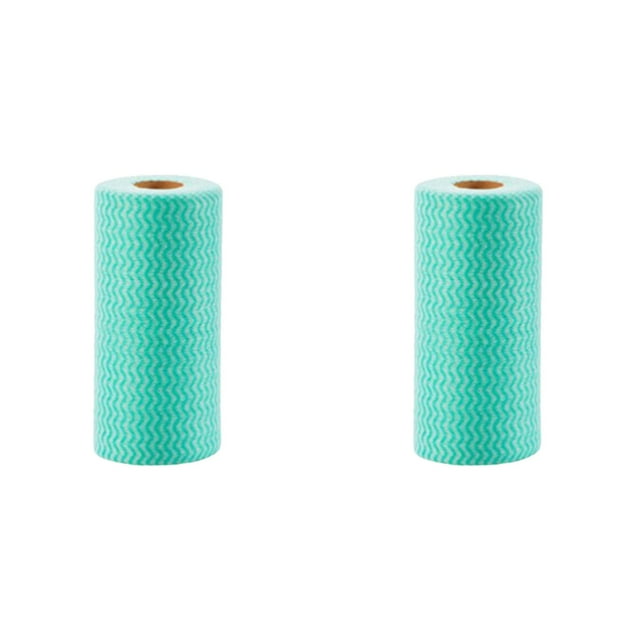 2 Rolls Disposable Cleaning Cloths Roll - 100 Count Reusable Dish Towels, Quick-Dry Kitchen Wipes for Dishes, Countertops, Bathroom & Car, Multi-Purpose Cleaning Rags & Handy Wipes