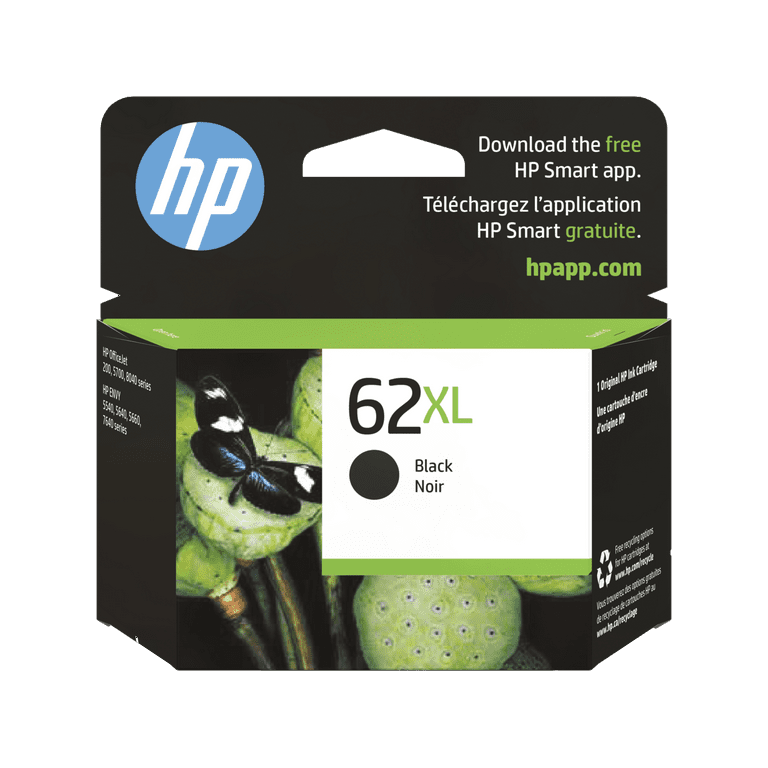 HP 62XL, (C2P05AN) High-Yield Black Original Ink Cartridge HP 62XL, (C2P05AN) High-Yield Black Original Ink Cartridge