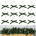 thumbnail image 2 of SLYNSHome 12Pcs Velvet Bows Christmas Tree Decorations,Mini Vintage Rustic Christmas Ribbon Bows Ornaments for Garland,Wreath,Gift - Green, 2 of 7