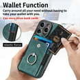 thumbnail image 2 of ELEHOLD Wallet Case for iPhone 14 Pro,with Card Holder 360° Rotation Ring Holder Stand Function Shockproof Anti-Scratch Protective Luxury Leather Purse Case,green, 2 of 8