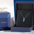 thumbnail image 5 of Gem Stone King 14K White Gold London Blue Topaz and Pink Lab Grown Diamond Pendant Necklace for Women | 0.81 Cttw | Gemstone November Birthstone | Pear Shape 7X5MM | With 18 inch Chain, 5 of 6
