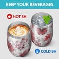 thumbnail image 4 of 12oz Stemless Wine Tumblers Pioneer Flower Vacuum Insulated Stainless Steel Travel Tumbler Cups Mug with Lid and Straw for Champaign,Cocktail,Beer with Cleaning Brush, 4 of 5
