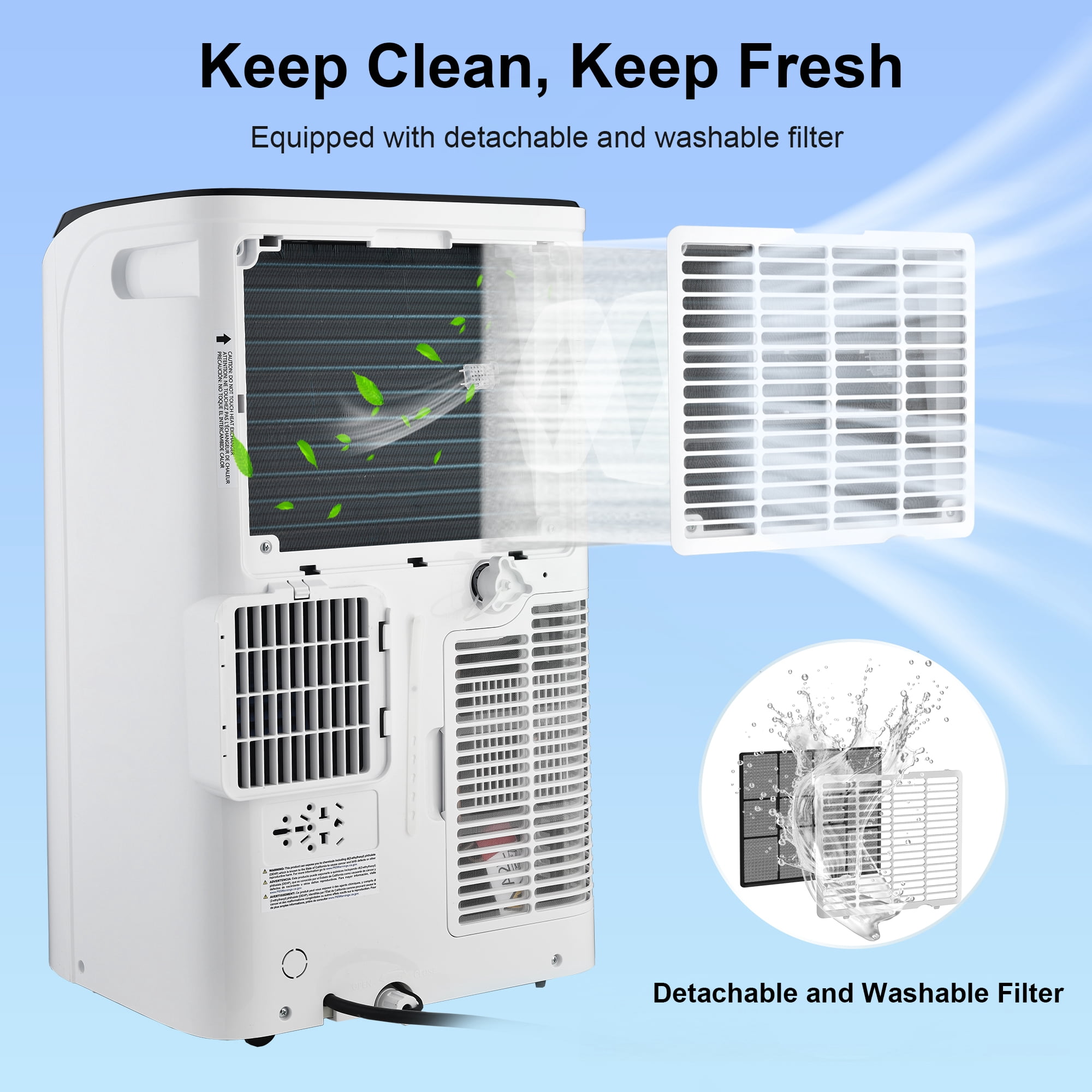 Agtana 12000 BTU Portable Air Conditioner Cools up to 500 sq.ft, 3-in-1 AC, Dehumidifier, Fan