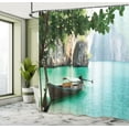 thumbnail image 5 of Ambesonne Tropical Shower Curtain, World Seascape Shore, 69"Wx70"L, Multicolor, 5 of 5