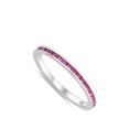 thumbnail image 4 of Pink Cubic Zirconia Stacking Eternity Wedding Ring .925 Sterling Silver Band Jewelry Female Size 8, 4 of 4
