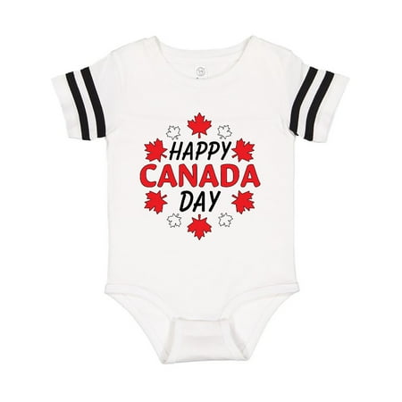

Inktastic Happy Canada Day- maple leaf circle Gift Baby Boy or Baby Girl Bodysuit