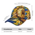 thumbnail image 2 of Fotbe vintage Starry Sunflower Gorro Clásico de Béisbol, Gorra Ajustable con Broche Snapback, Gorro de Exterior de Algodón Suave, 2 of 6