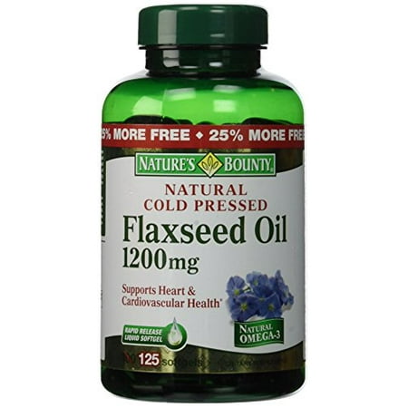 2 Pack Natures Bounty Natural Cold Pressed Flaxseed Oil Softgels 1200mg 125