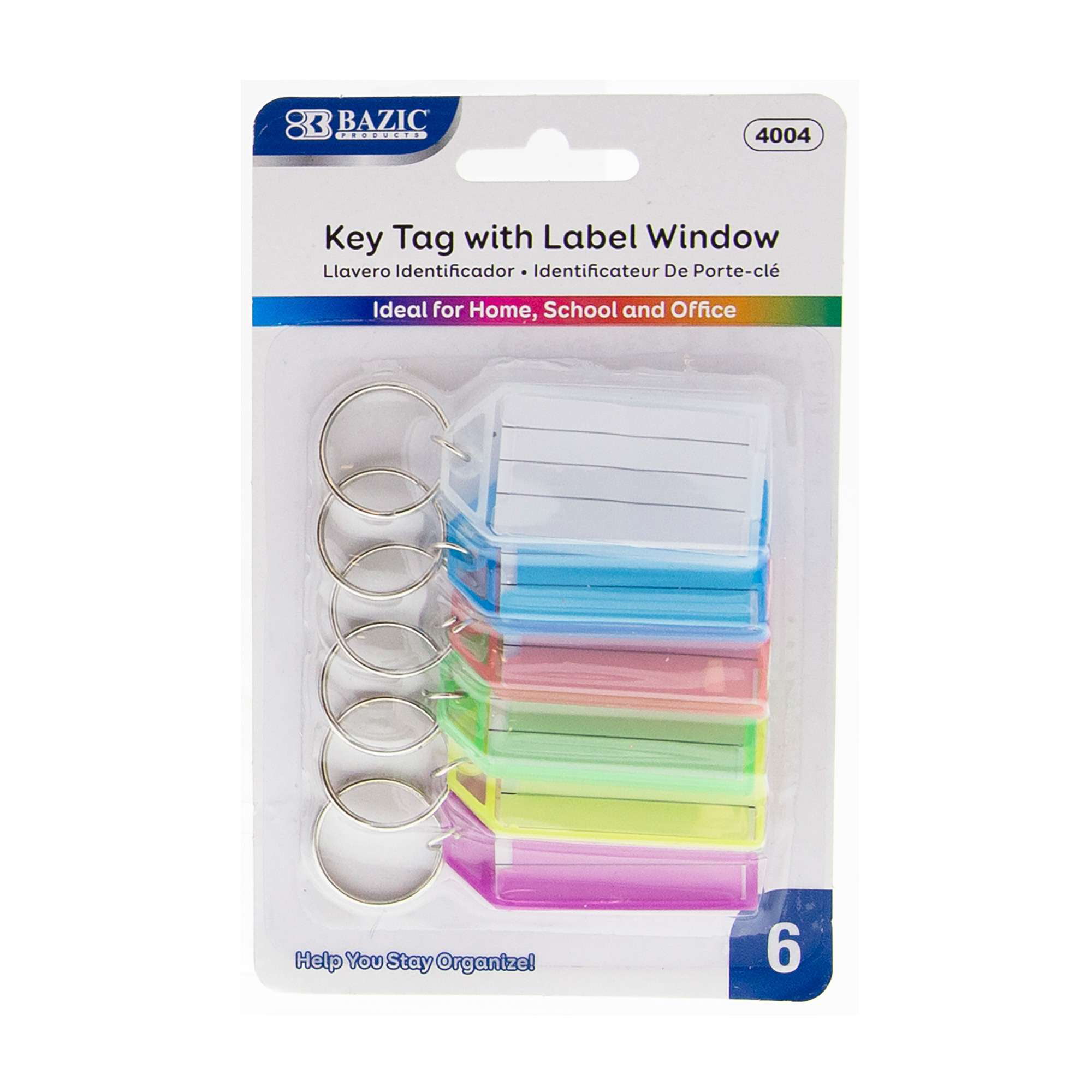 50 Pack Plastic Key Tags with Container Key Labels with Ring and Label Durable 