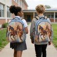 thumbnail image 3 of KUIFORTI Brown Horse Backpack for Boy School Bag and Lunch Box Kid Backpack Set of 4 Pencil Bags Water Bottle Sleeve for Elementary Primary Middle School Student Supplies, 3 of 7
