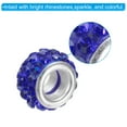 thumbnail image 3 of Uxcell 12mm Rhinestone European Beads, European Large Hole Crystal Charm Beads for DIY Jewelry Making, Sapphire 60Pcs, 3 of 4
