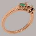 thumbnail image 4 of LBG British Made 18k Rose Gold Natural Opal & Emerald Womens Anniversary Ring - 33 size options - Size 5, 4 of 7