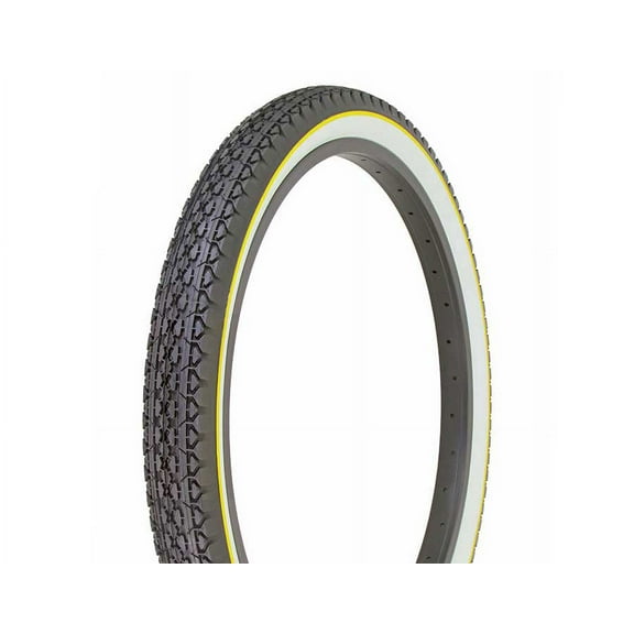Bike Tire, Bicycle Tire Duro 24 x 2.125 Black/White Side Wall Yellow line HF-133. 24" Heavy Duty Diamond Tire 24 inch by 2.215 inch.