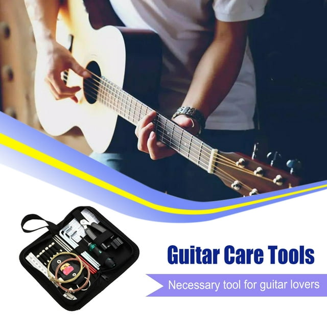 Accessoires de Guitare Kit d'Outils Multifonction Instruments Accessoires de Guitare Entretien Chaîne Action Règle Tournevis Fichiers Pics Instruments de Musique Basse