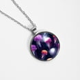 thumbnail image 4 of Jellyfish Women's Circular Glass Design Pendant Necklace, 4 of 5