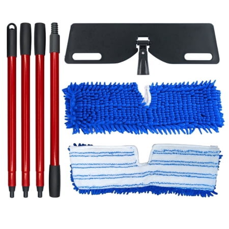 Microfiber Mops for Floor Cleaning, Flat Mop with 2 Reusable Pads and Extendable 58" Long Handle for OCeda Dual-Action Microfiber Flip Mop , Dust Mop for Hardwood Floors, Wet & Dry Use