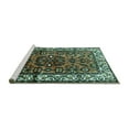 thumbnail image 2 of Ahgly Company Machine Washable Indoor Rectangle Persian Turquoise Blue Traditional Area Rugs, 6' x 9', 2 of 4