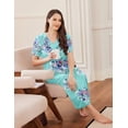 thumbnail image 4 of EKOUAER Long Nightgowns for Women Short Sleeve House Dress with Pockets Mumu Dress, 4 of 6